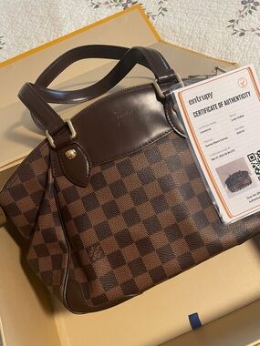 Louis Vuitton Damier Ebene Tote in Dark Brown and Chocolate